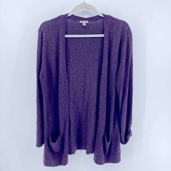 J. Jill silk cotton blend longline open front cardigan sz M - Picture 1 of 5